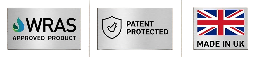 WRAS Approved Product, Patent Protected, Made in UK